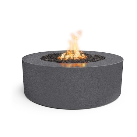 The Outdoor Plus 60 Round Unity Fire Pit, Powder Coated Metal, Silver Vein, Spark Ignition with Flame Sense, Natural Gas OPT-UNYPC60FSEN-SLV-NG